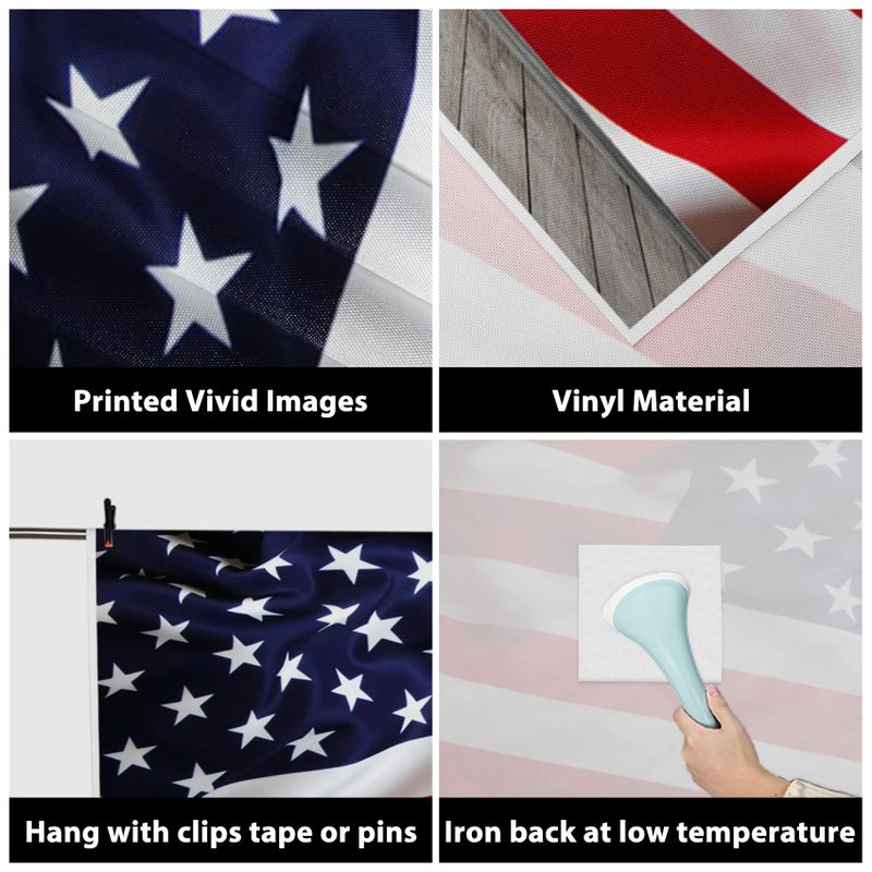 AOFOTO 8x8ft Patriotic American Flag Backdrop Air Force Test Independence Day Veterans Day Photography Background Stars and Strips Kid Baby Boy Adult Portrait Photoshoot Video Studio Props Vinyl - Image 3